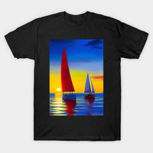 PRETTY SAILBOATS AT SUNSET T-Shirt